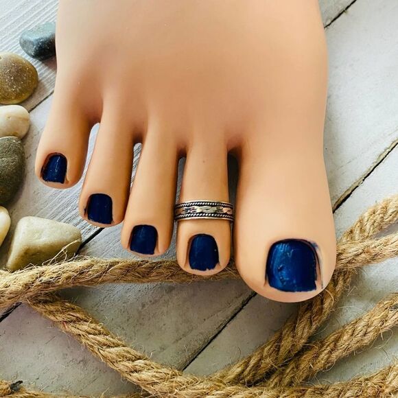 Sterling Silver Bali Design Band Toe Ring - Picture 1 of 4